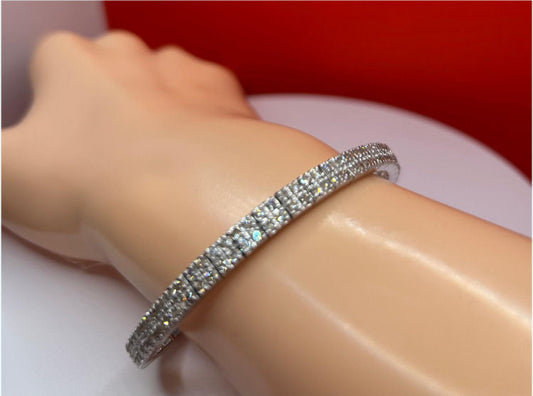 3.93ctw Diamond Tennis Bracelet In 18kt White Gold