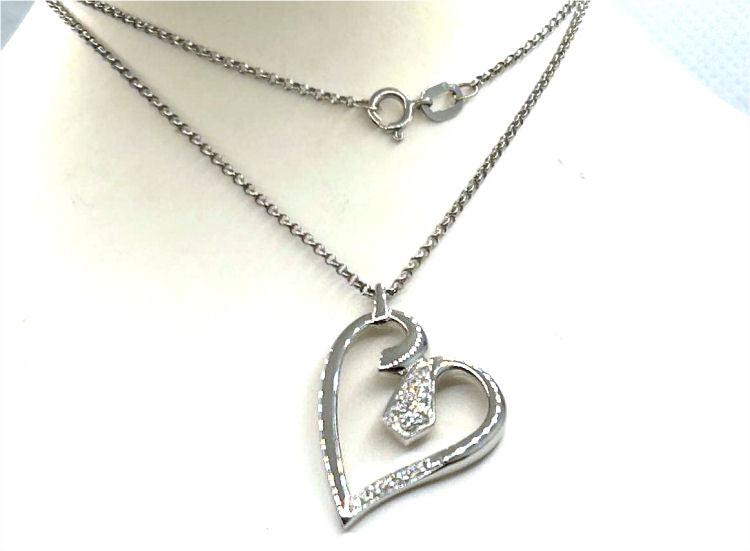 0.10ct Diamond Necklace in 18K White Gold - Necklace Length (42.00cm)