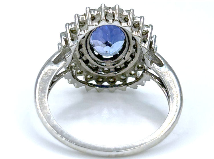 3.26 ctw Diamond and Tanzanite Set in 18K White Gold Ring