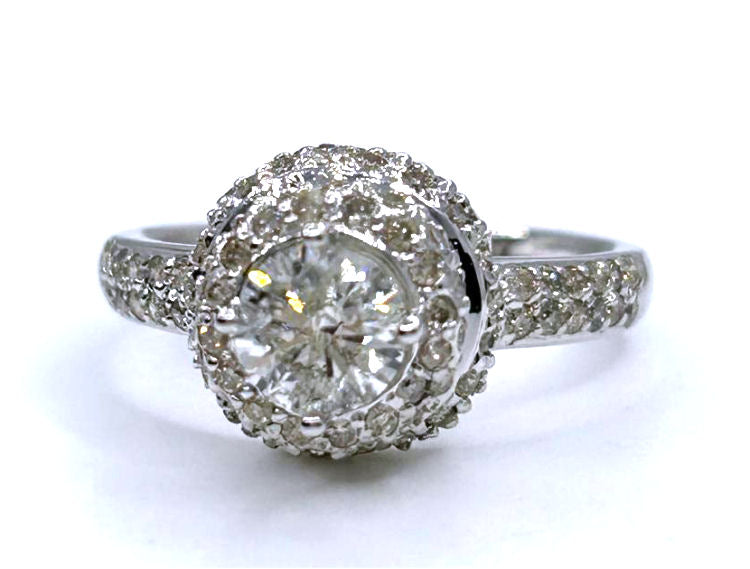 1.60ct Solitaire Diamond Ring In 14K White Gold 