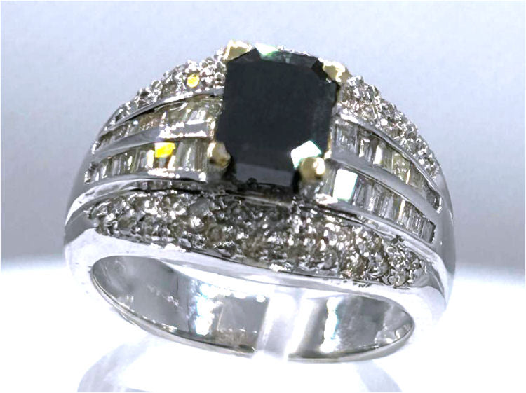 2.06ct White & Black Diamond Ring in 14k White Gold