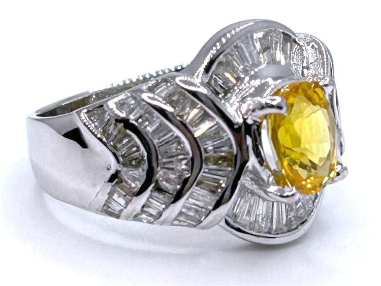 2.31ct Sapphire & Diamond Ring in 18K White Gold
