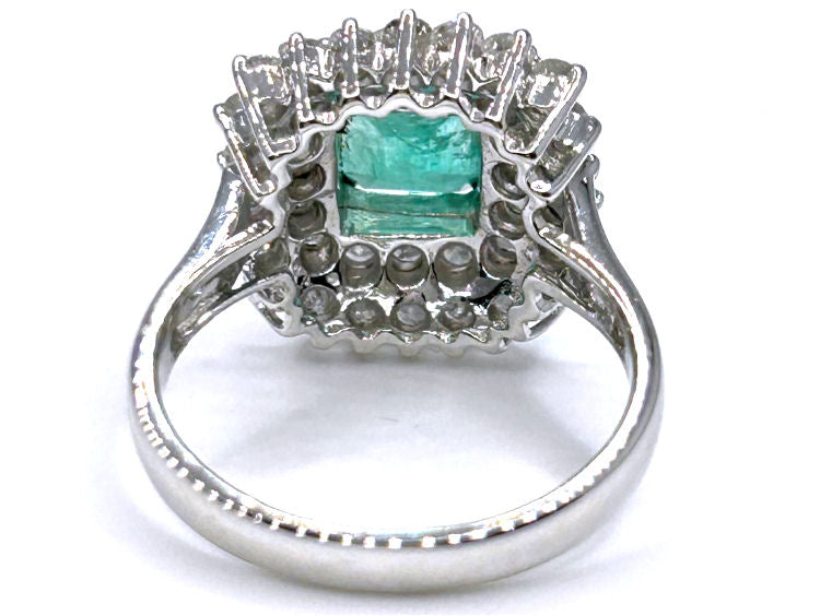 2.40ct Emerald & Diamond Ring in 18K White Gold