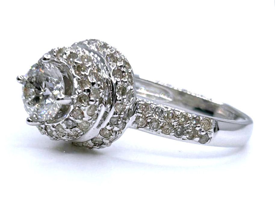 1.60ct Solitaire Diamond Ring In 14K White Gold 