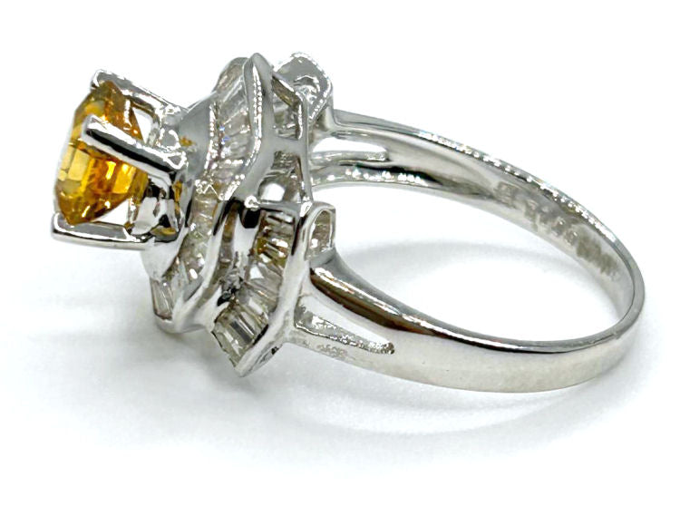 2.05 Carat Sapphire Diamond Ring in 18k White Gold