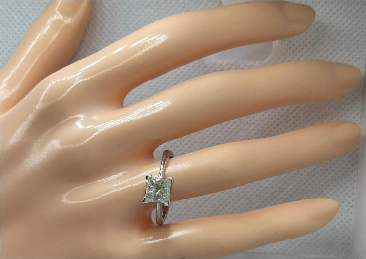 2.08ct Solitaire Diamond Ring In 14K White Gold