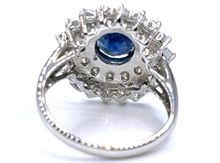 3.18ct Ceylon Sapphire & Diamond Ring in 14K White Gold