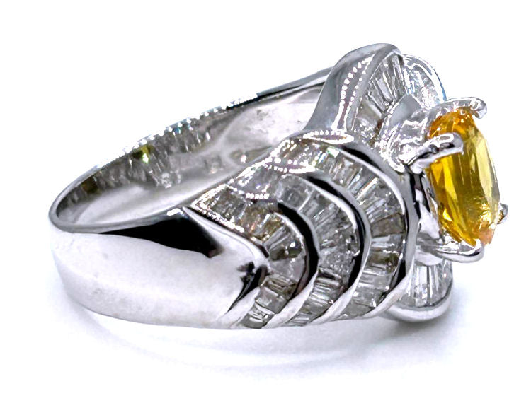 2.31ct Sapphire & Diamond Ring in 18K White Gold