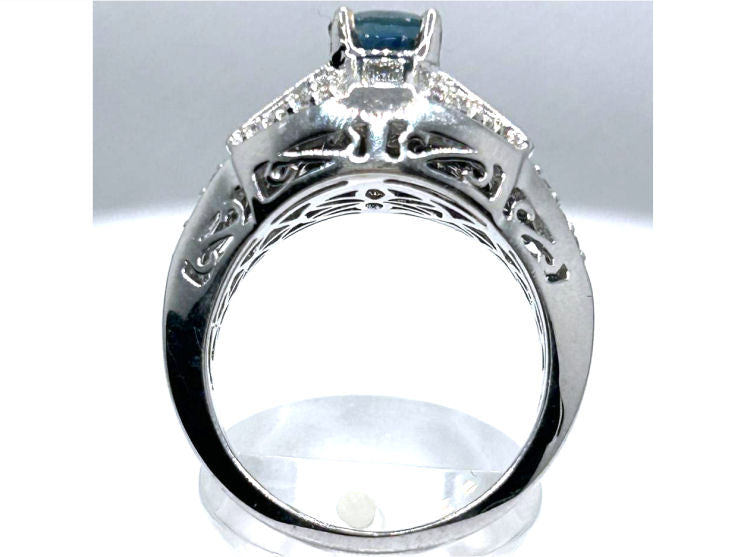 1.91ct Ceylon Sapphire & Diamond Ring in 18K White Gold