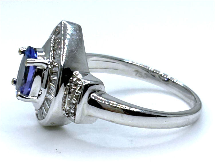 1.90ct Tanzanite & Diamond Ring in 18K White Gold