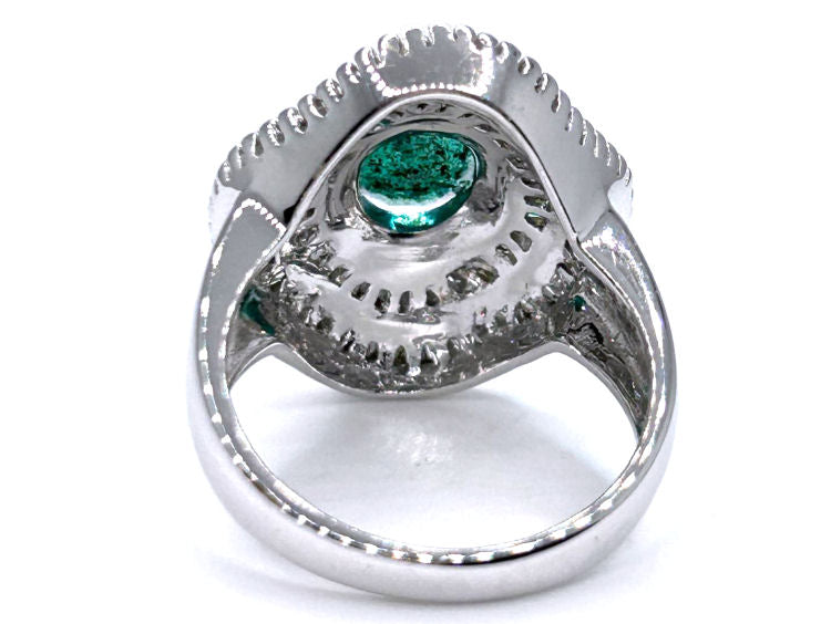 2.46ct Emerald & Diamond Ring in 18K White Gold