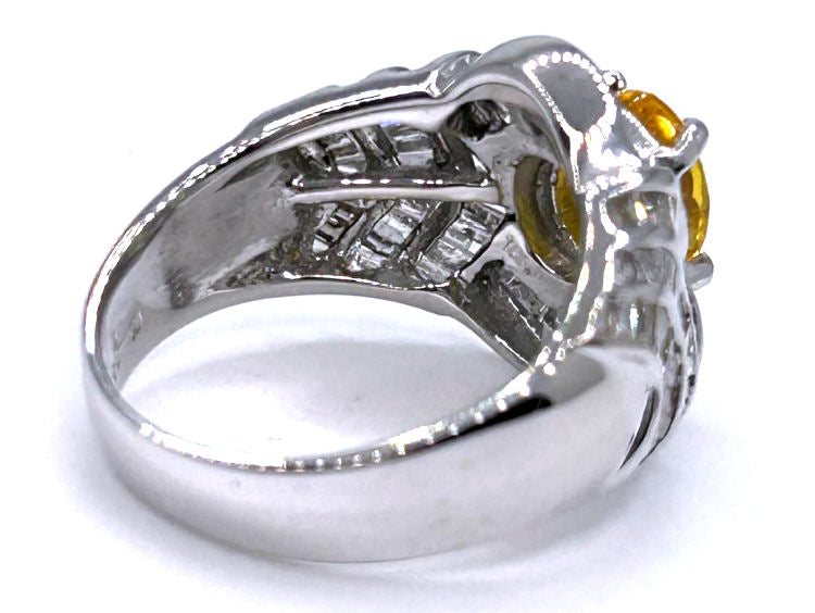 2.31ct Sapphire & Diamond Ring in 18K White Gold