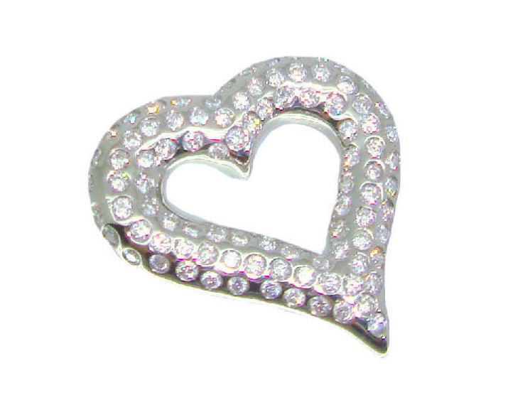 0.39ct Heart-Shaped Diamond Necklace in 18K White Gold