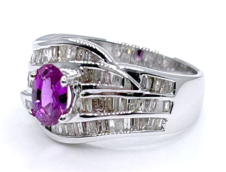 2.25ct Sapphire & Diamond Ring in 18K White Gold