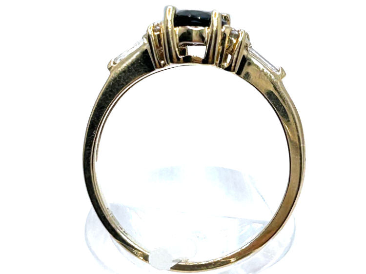 0.95ctw Diamond and Sapphire In 14K Yellow Gold Ring