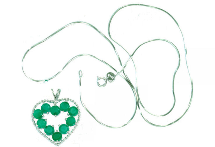 2.86ct Emerald Necklace in 18K White Gold