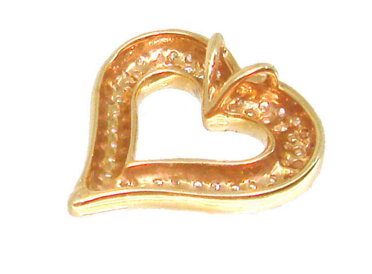 0.39ct Heart-Shaped Diamond Necklace in 18K Yellow Gold