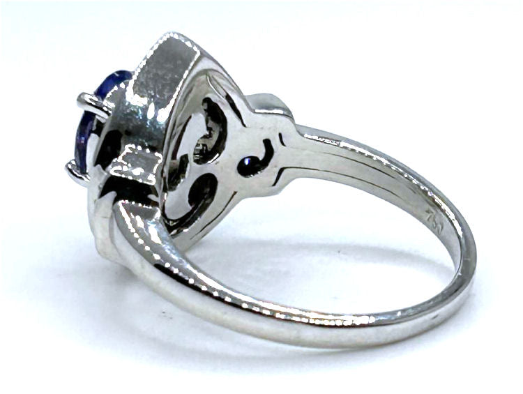 1.90ct Tanzanite & Diamond Ring in 18K White Gold