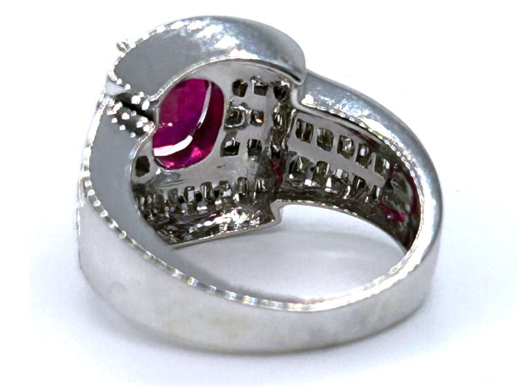4.27ct Ruby & Diamond Ring in 14K White Gold