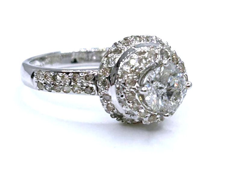 1.60ct Solitaire Diamond Ring In 14K White Gold 