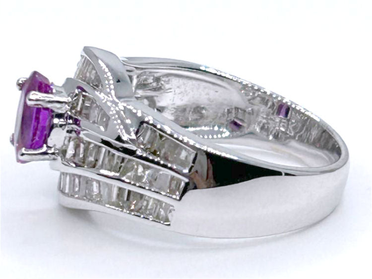 2.25ct Sapphire & Diamond Ring in 18K White Gold