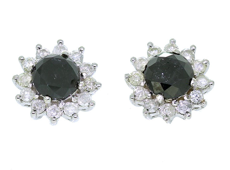 4.00ct Black & White Diamond Necklace, Earrings & Ring Set in 18K & 14K Gold