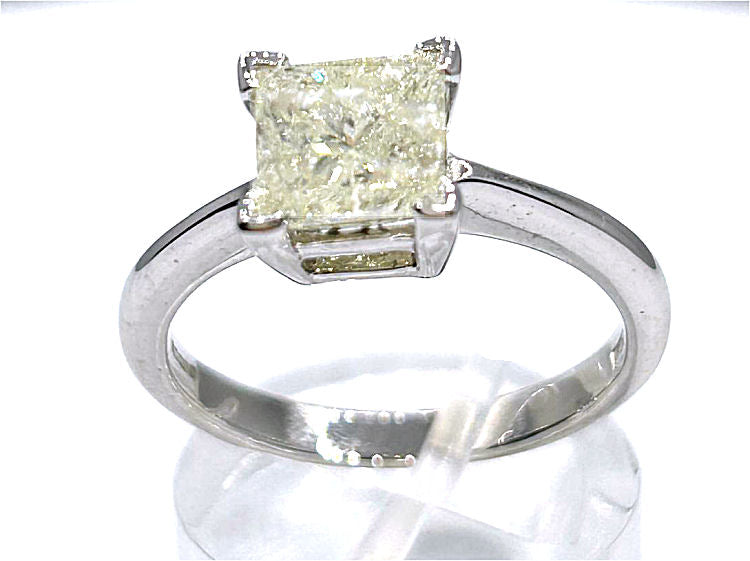 2.08ct Solitaire Diamond Ring In 14K White Gold