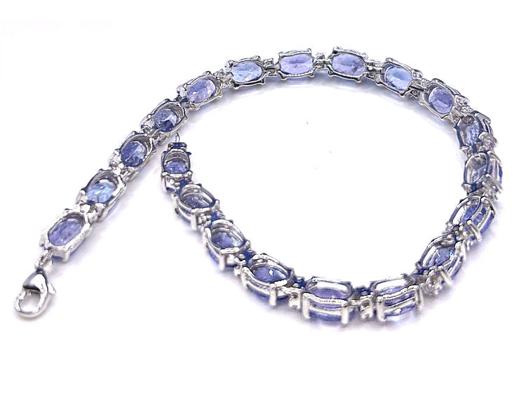 19.30ct Tanzanite & Diamond Bracelet in 14K White Gold