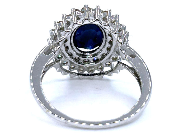 2.60 ctw Diamond and Sapphire Set in 18K White Gold Ring