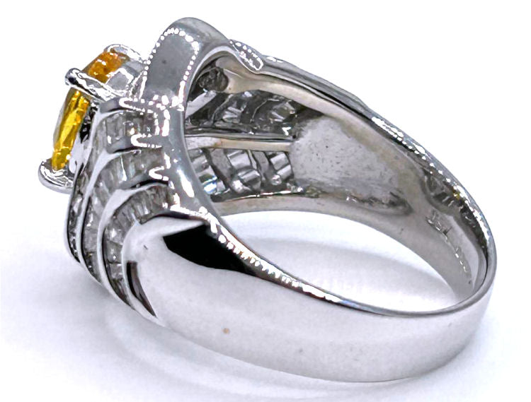 2.31ct Sapphire & Diamond Ring in 18K White Gold