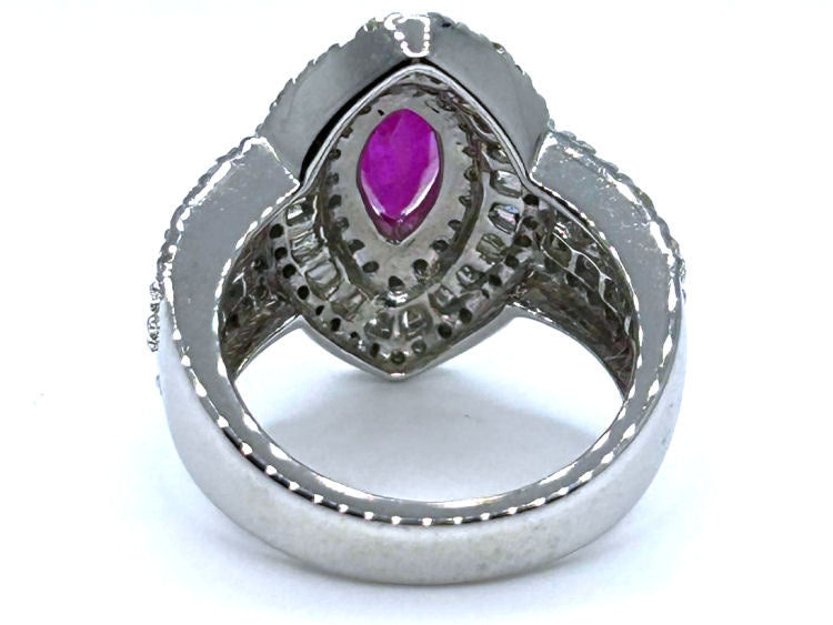 3.16ct Ruby & Diamond Ring in 14K White Gold