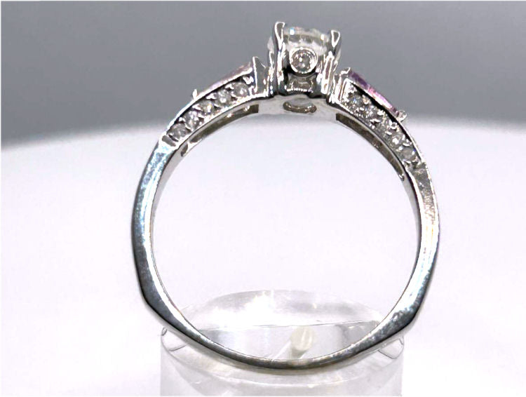 1.45ct Diamond & Sapphire Solitaire Ring in 14K Gold