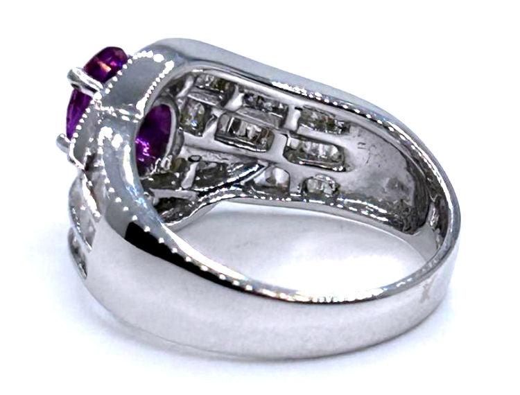 2.25ct Sapphire & Diamond Ring in 18K White Gold