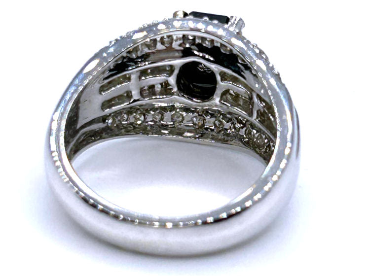 2.06ct White & Black Diamond Ring in 14k White Gold