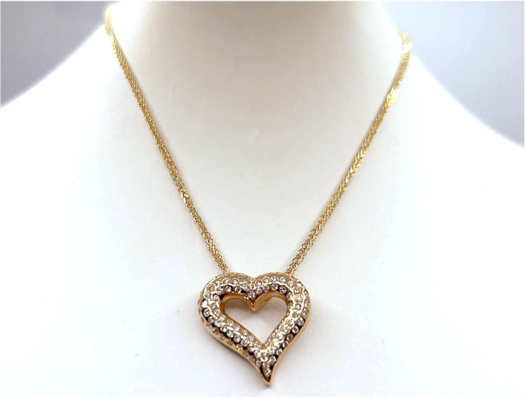 0.39ct Heart-Shaped Diamond Necklace in 18K Yellow Gold