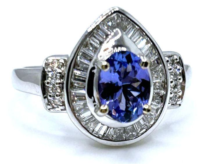 1.90ct Tanzanite & Diamond Ring in 18K White Gold