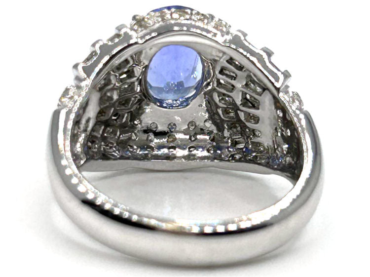 3.14ct Tanzanite & Diamond Ring in 14K White Gold
