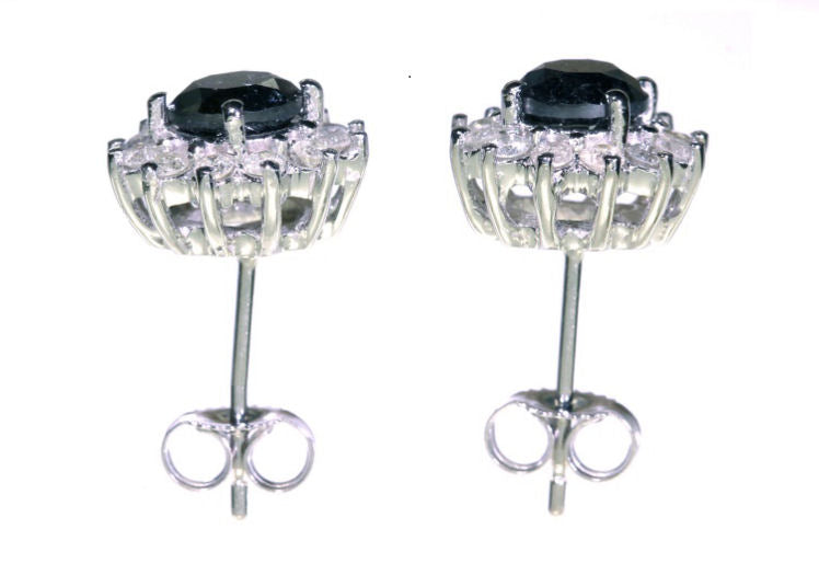 4.00ct Black & White Diamond Necklace, Earrings & Ring Set in 18K & 14K Gold