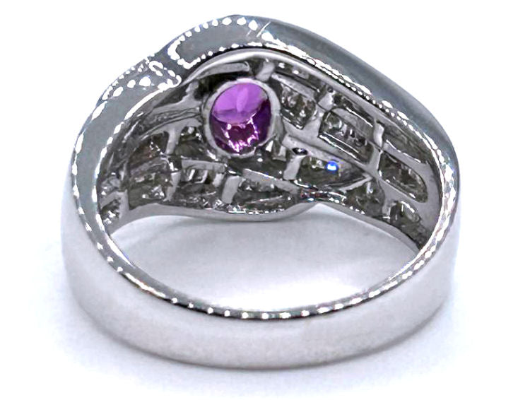 2.25ct Sapphire & Diamond Ring in 18K White Gold