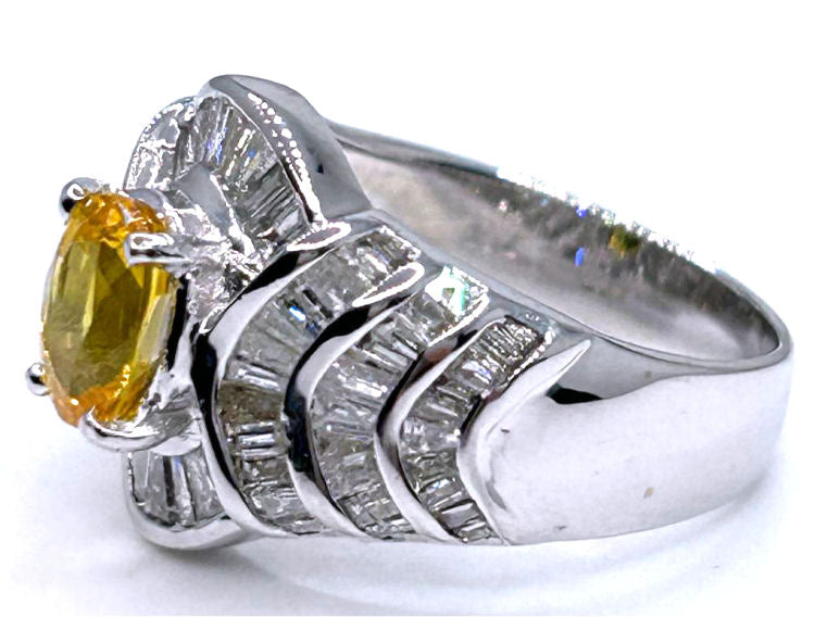 2.31ct Sapphire & Diamond Ring in 18K White Gold