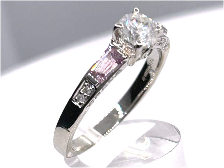 1.45ct Diamond & Sapphire Solitaire Ring in 14K Gold