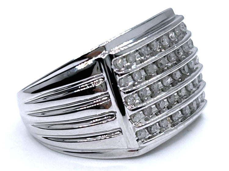 0.52ct Gent's Diamond Ring in 10K White Gold