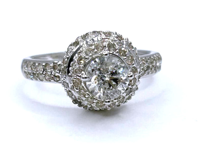 1.60ct Solitaire Diamond Ring In 14K White Gold 
