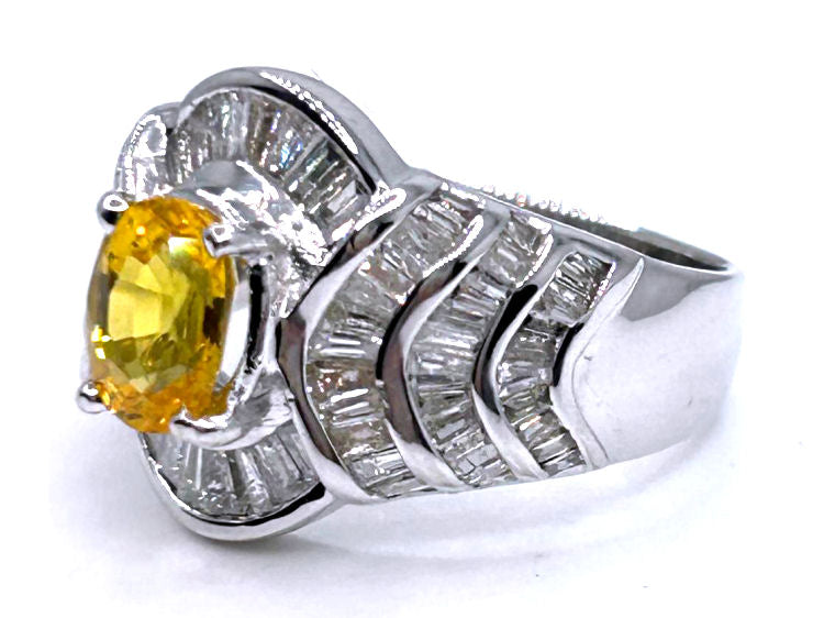 2.31ct Sapphire & Diamond Ring in 18K White Gold