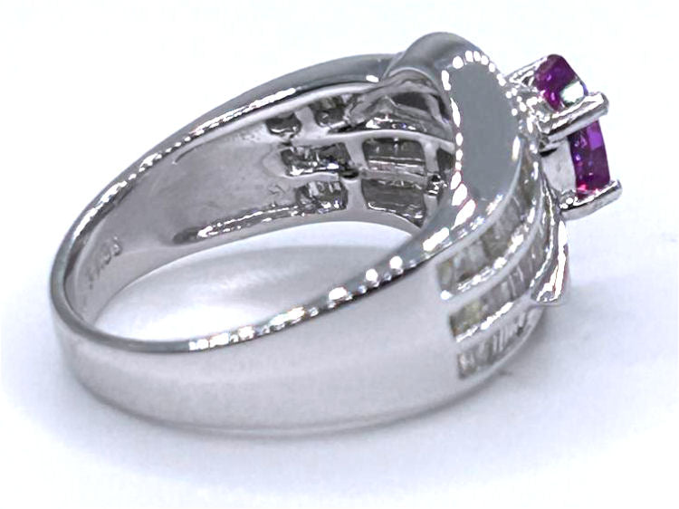 2.25ct Sapphire & Diamond Ring in 18K White Gold