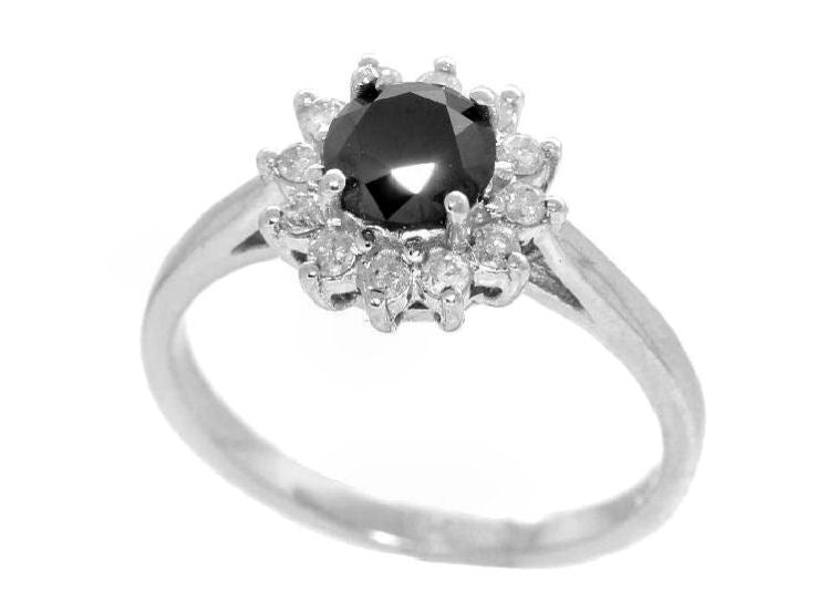4.00ct Black & White Diamond Necklace, Earrings & Ring Set in 18K & 14K Gold