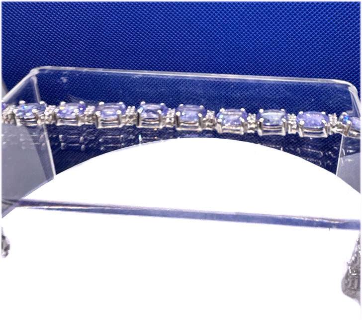 19.30ct Tanzanite & Diamond Bracelet in 14K White Gold