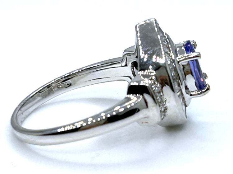 1.90ct Tanzanite & Diamond Ring in 18K White Gold