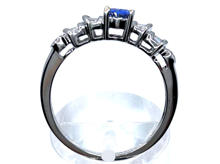 0.84ct Tanzanite & Diamond Ring in 18K White Gold