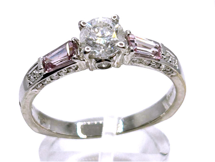 1.45ct Diamond & Sapphire Solitaire Ring in 14K Gold